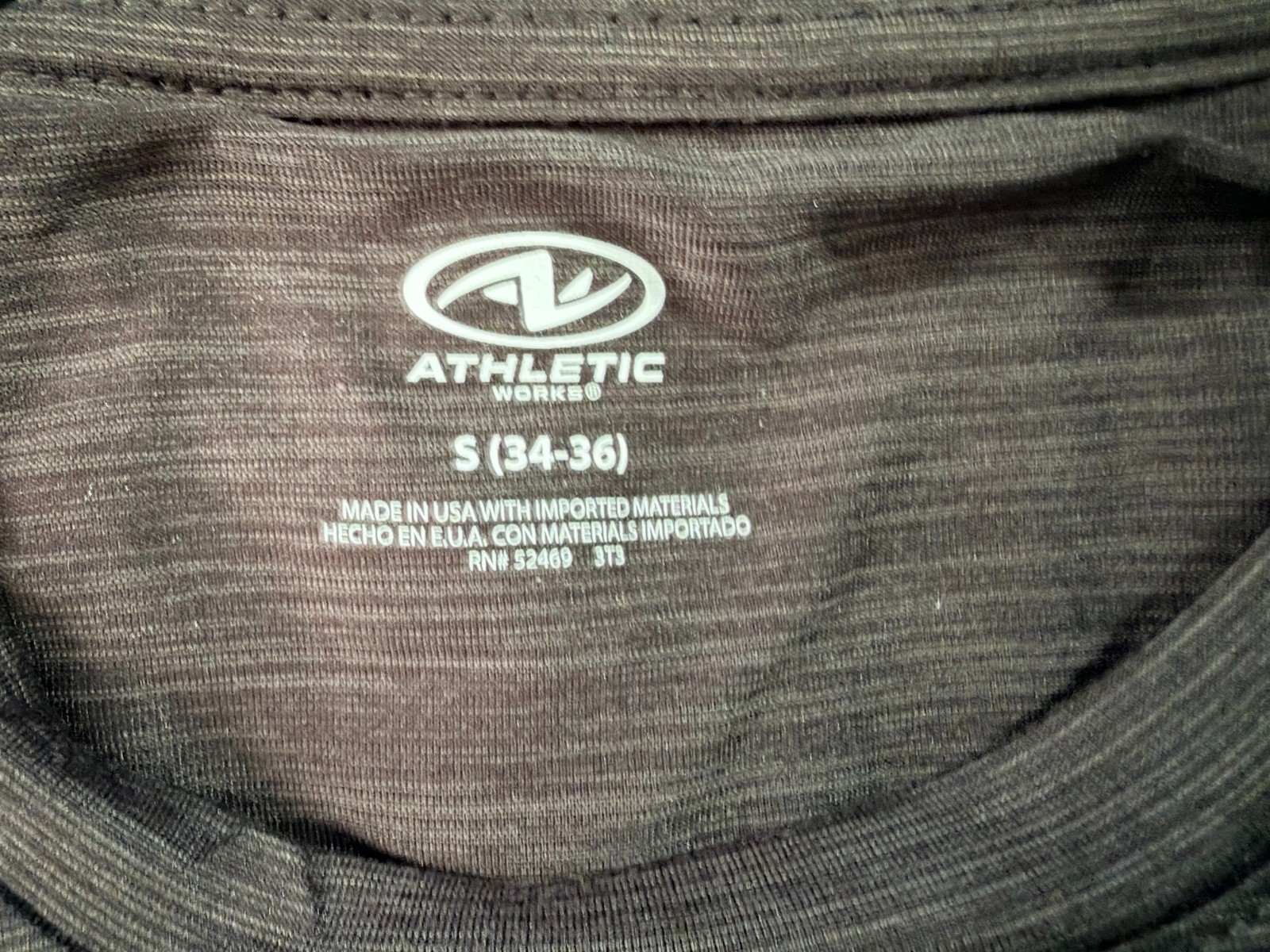 Men's Size Small (34-36) Athletic Works Poly Jersey Tee Rich Black Stripe gallery