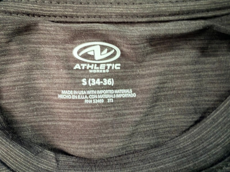 Men's Size Small (34-36) Athletic Works Poly Jersey Tee Rich Black Stripe gallery