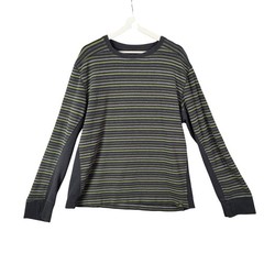 Prana Breathe Mens XL Striped Long Sleeve Organic Cotton Sustainable Top Granola