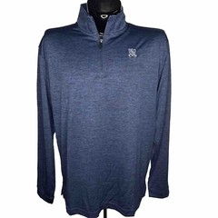 OXFORD AMERICA 1/4 Zip Pullover Shirt Mens Large Blue Golf Active Wicking Casual