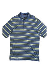 Tiger Woods Collection Polo Mens XLarge Blue Green Striped Athletic Golf Shirt