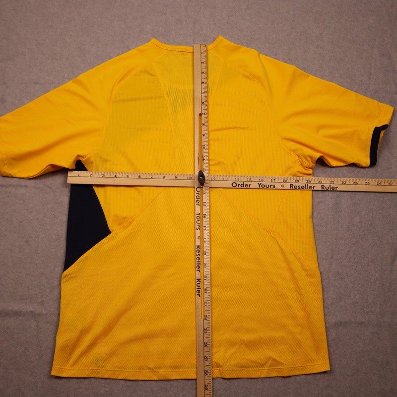 Nike Sphere Dry Shirt Mens Medium Yellow Black Short Sleeve Tennis Court gallery