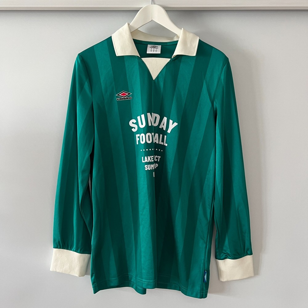 Umbro Sunday Football Shirt Striped Long Sleeve Jersey Vintage Style Size M