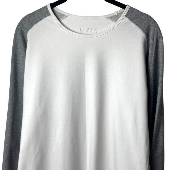 Bylt Basics Drop Cut Lux Long Sleeve Baseball Grey White Athletic Comfort L gallery