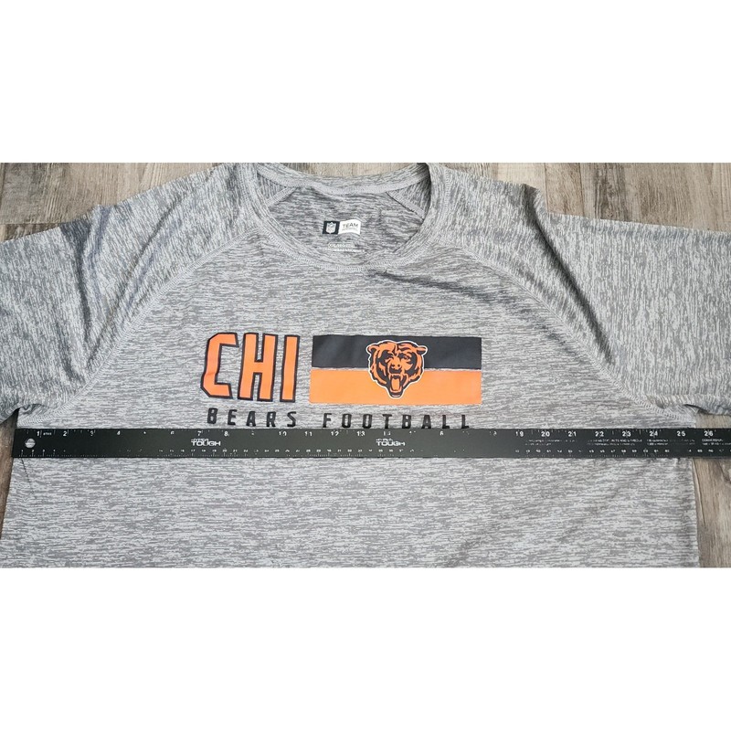 NFL Team Apparel Chicago Bears T-Shirt Mens XXL Gray Space Dye Performance Tee gallery