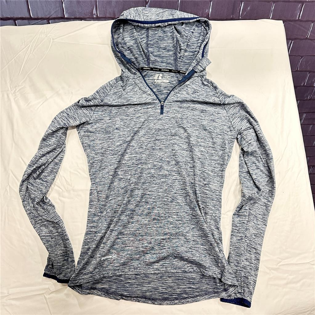 Russell Shirt S (34-36) Training Fit Dri-Power 360 Long Sleeve Hooded Quarter Z gallery