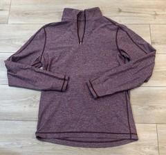 Lululemon Surge Rulu Half Zip Long Sleeve Pullover Heathered Dark Red Medium M