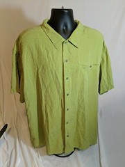 COLUMBIA 3X XXXL Green Short Button Front Shirt Metal Buttons Nice