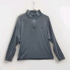 Fish Hippie Quarter Zip 1/4 Long Sleeve Shirt Mens Large Blue
