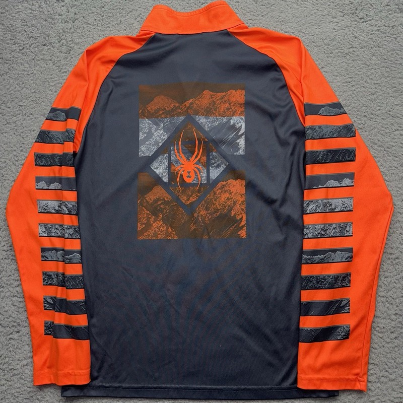 SPYDER Pullover Mens Medium 1/4 Zip Long Sleeve Hiking Stretch US SKI Team gallery