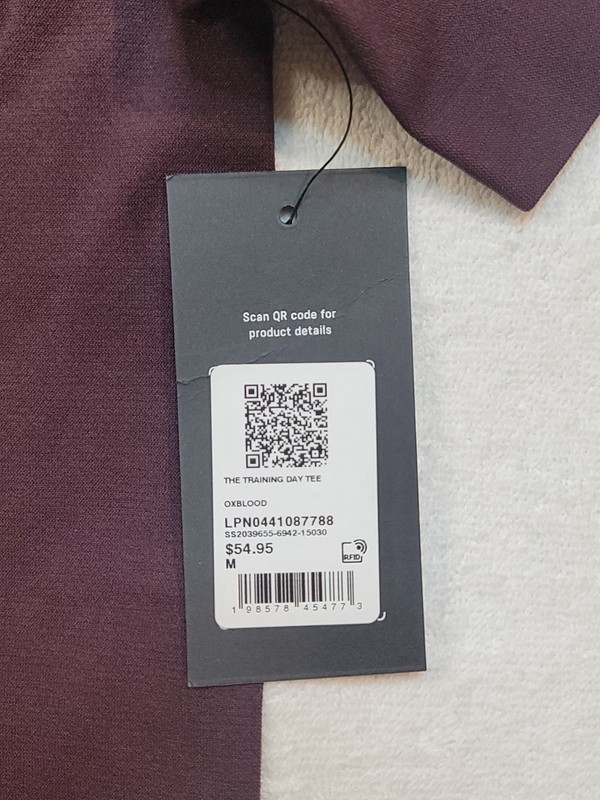Fabletics Mens The Training Day Tee Stretch Knit Oxblood Plum M NWT MSRP $54.95 gallery