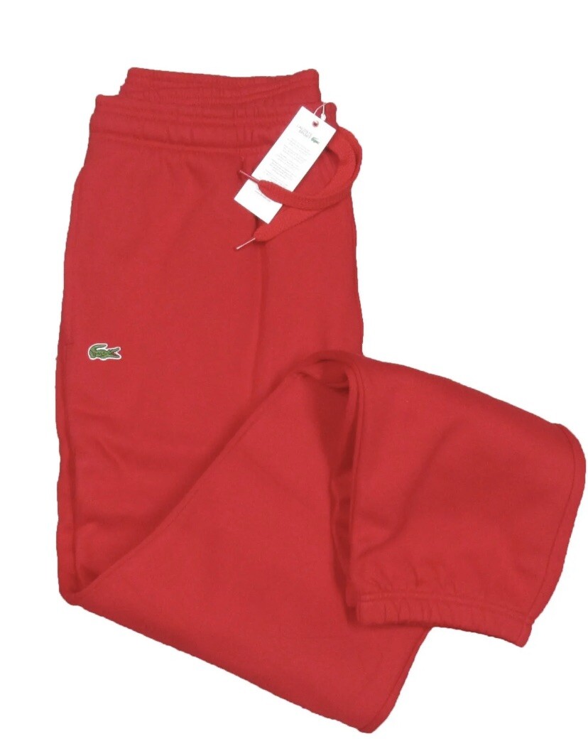 Men’s Lacoste Joggers Sweatpants Size XXL Red Drawstring gallery