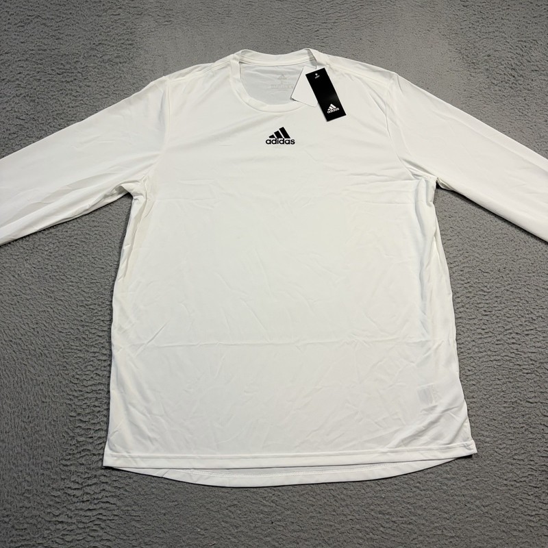Adidas PreGame Badge Of Sport Shirt Men’s 2XL XXL White Long Sleeve Tee HS9216 gallery