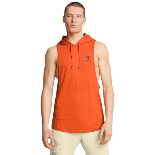 Under Armour Men's Project Rock Payoff Hoodie, (800) Team Orange Black, Small gallery