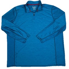 Tommy Bahama 1/4 Zip Pullover Mens 3XLT Blue Performance IslandZone Golf