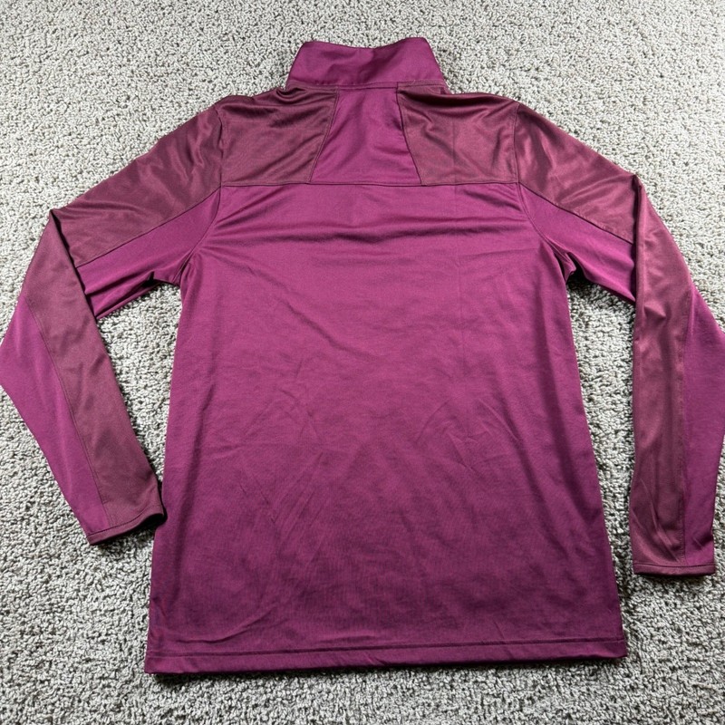 Under Armour loose 1/4 Zip Pullover Moose Logo Athletic Shirt Mens Medium Maroon gallery