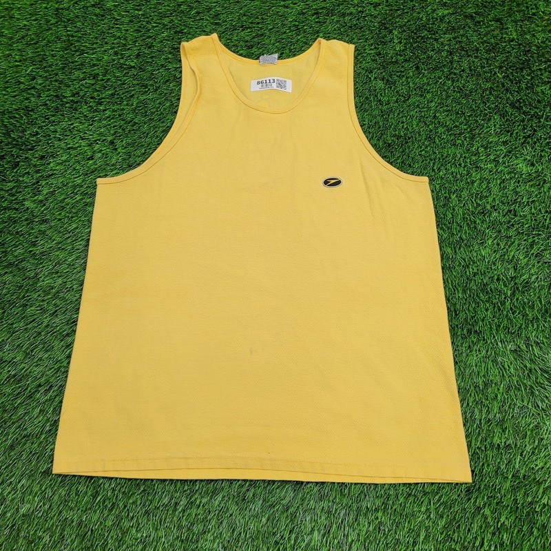 Vintage 90s Speedo Tank-Top L/XL 22x30 Yellow USA Made gallery