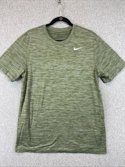 The Nike Tee Short Sleeve dri fit mens L Shirt Heathered Olive Green Casual