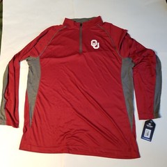 Colosseum Men’s Oklahoma Sooners OU Quarter-Zip Thin Light Jacket Red L Large