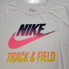 Nike Track & Field Spellout T-Shirt Mens L Graphic Fade Neon Vintage 2013