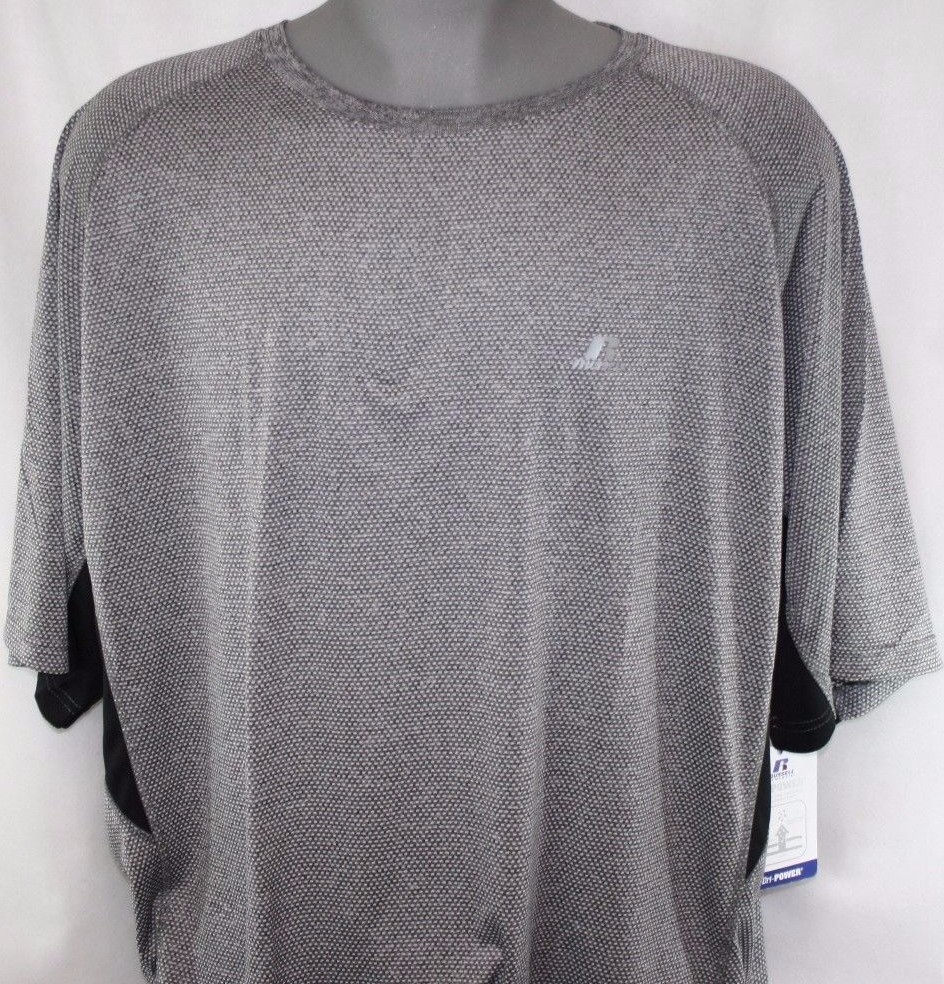 NEW Mens Russell Athletic Charcoal Grey B&T Dri Power Moisture Wicking Shirt gallery