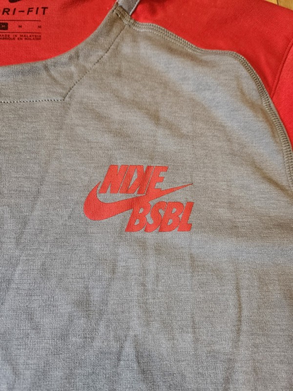 NIKE Dri Fit BSBL Baseball 3/4 Sleeve 2 Tone Shirt Jersey Men's M Performance gallery