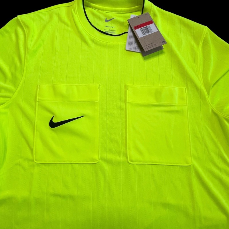Nike Dri-Fit Football Soccer Double Pocket Referee NWT Volt Yellow Shirt Large gallery