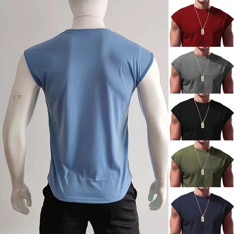 Mens Workout Tank Tops Bodybuilding Shirts Sleeveless Athletic Muscle T-shirt gallery