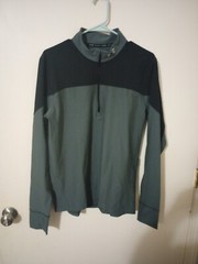 Under Armor 1/4 Zip Up Collard Pull Over Gray And Black Men’s Large Heat Gear
