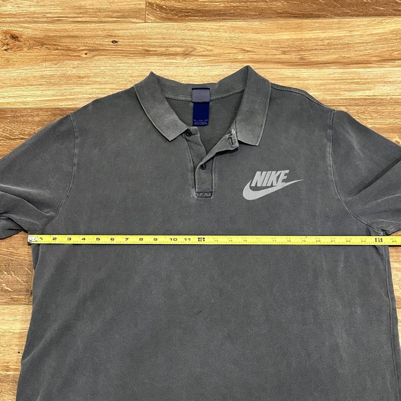 Vintage Nike Mens Gray Polo Swoosh XXL Classic Casual Athletic Short Sleeve Top gallery