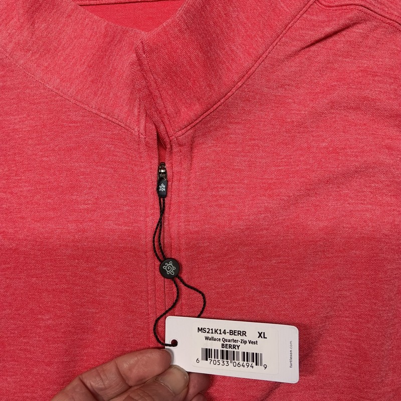 Turtleson Wallace Quarter-Zip Vest Berry NWT gallery
