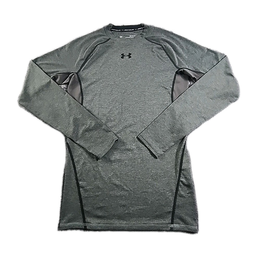 Under Armour Mens Compression Heat Gear Athletic Top Grey Long Sleeve Size M gallery