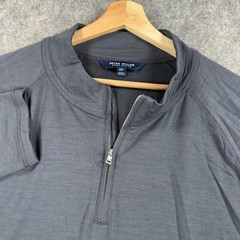 Peter Millar Merino Wool Pullover Excursionist Mens 2XL Gray Quarter Zip Golf