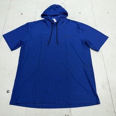 DEVOPS Shirt Mens XL Blue Short Sleeve Hooded Lightweight Athletic Tee Gym