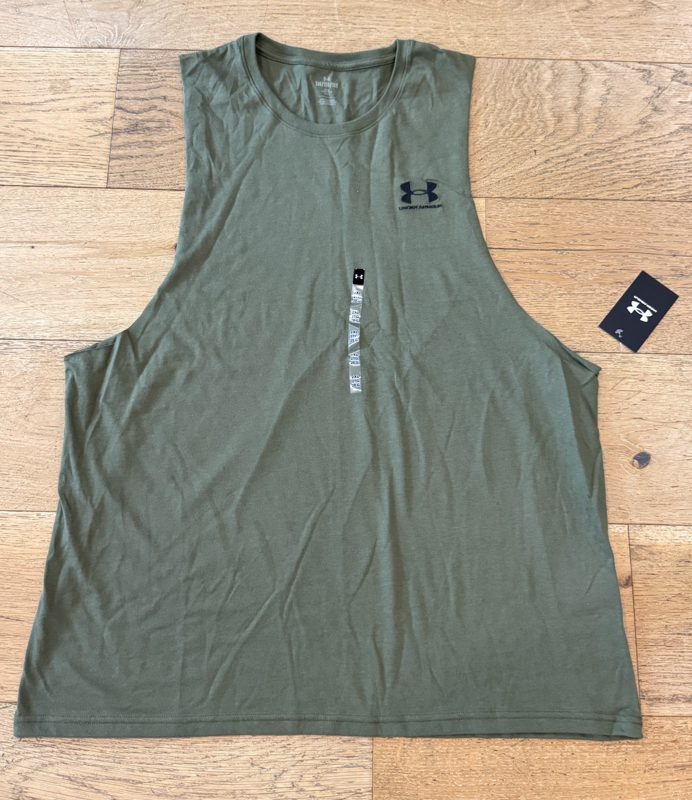 NWT Men’s Size 2XL Under Armour Embroidered Cutoff Tank Top Shirt 6011120-390 gallery
