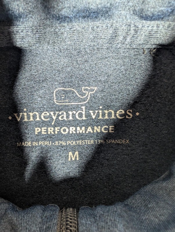 Vineyard Vines Performance Pullover Mens Medium Blue 1/4 Zip Stretch Long Sleeve gallery