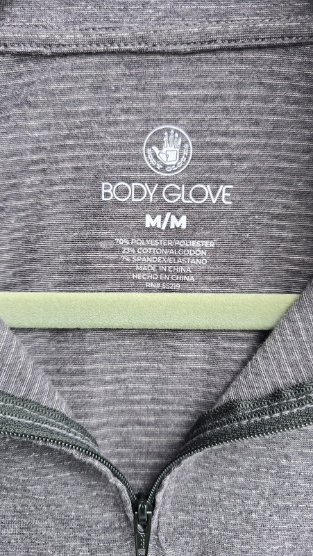 Body Glove Shirt Mens Medium Gray 1/4 Zip Mock Neck Long Sleeve Pullover gallery