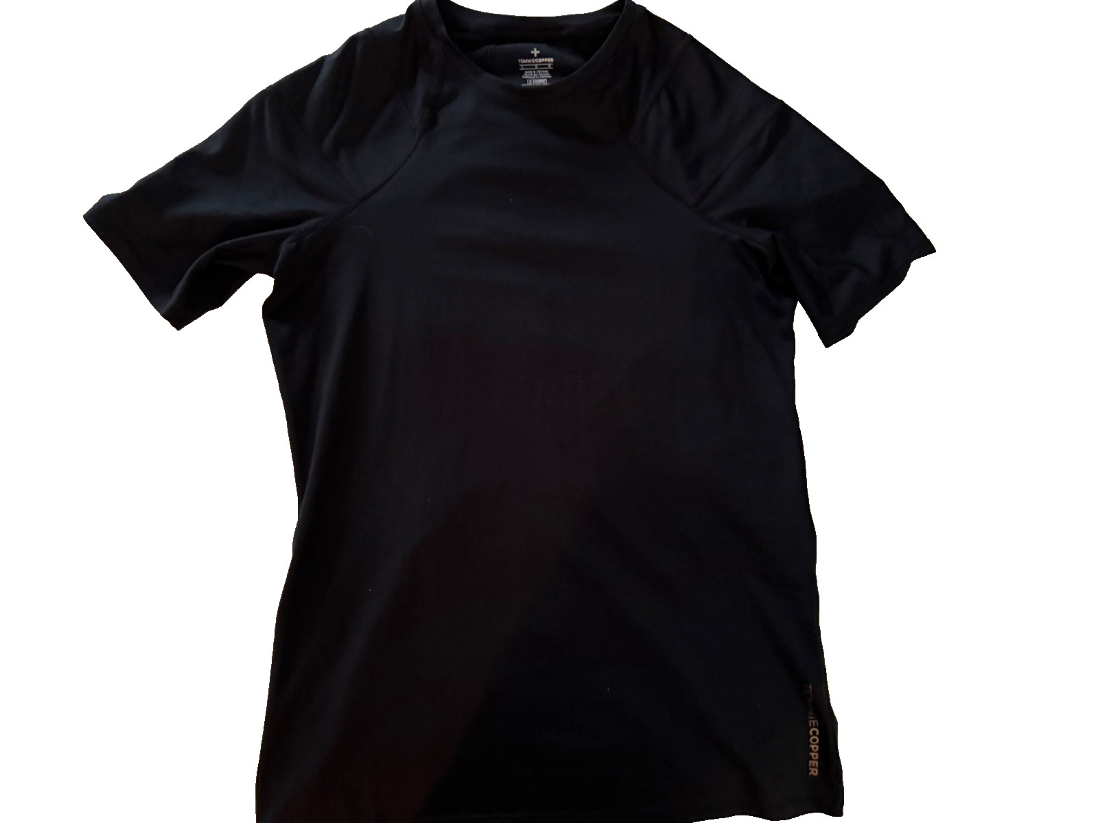 Tommy Copper Compression Shirt Black Short Sleeve Infused Men L Workout Gym gallery