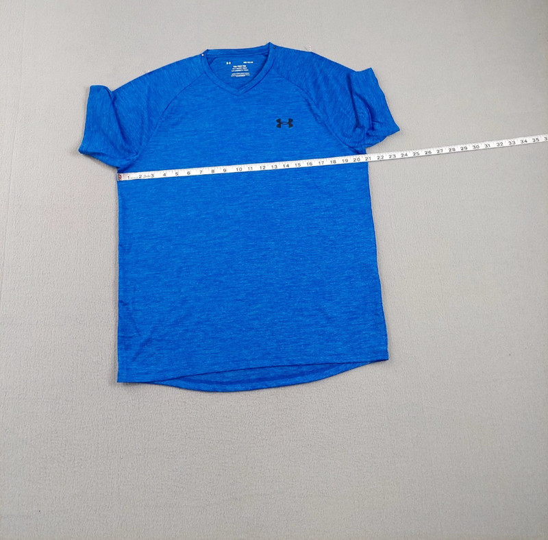 Under Armour Men Athletic T Shirt M Blue Logo Moisture Wicking Tech Tee Training gallery