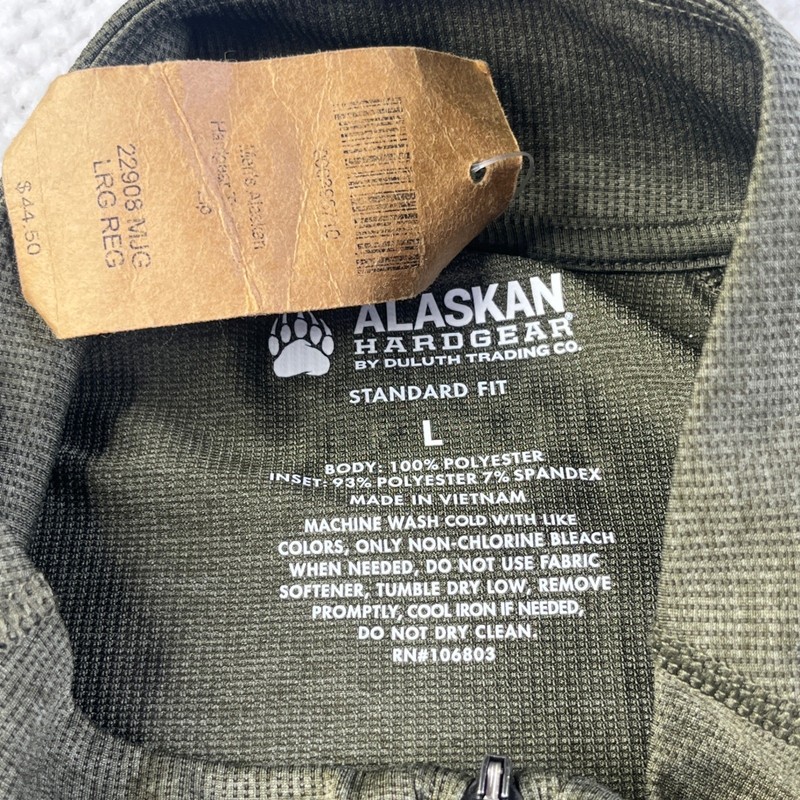 Duluth Trading Co Alaskan Hardgear Mens Large Quarter Zip Pullover Olive Green gallery