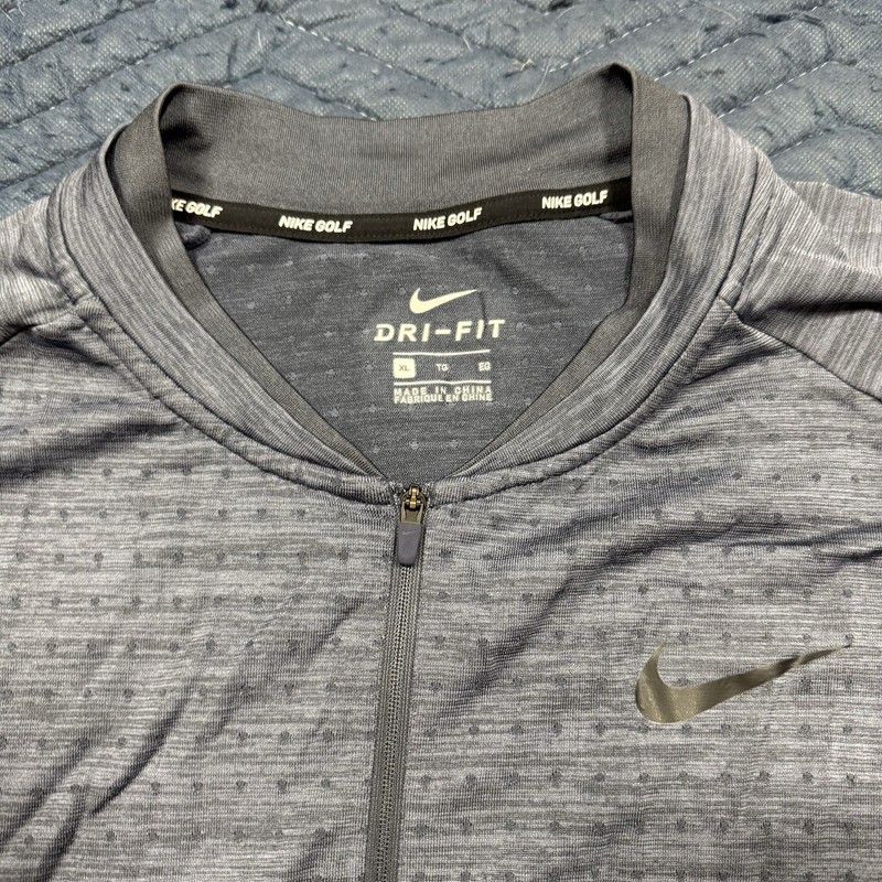 Nike Golf Dry Knit 1/4 Zip Long Sleeve Shirt 892221-011 Men's Size XL Blue Gray gallery