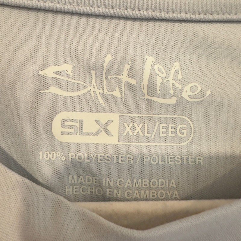 Salt Life SLX Mens XXL Gray Long Sleeve Marlin Fishing Shirt Live Salty Graphic gallery