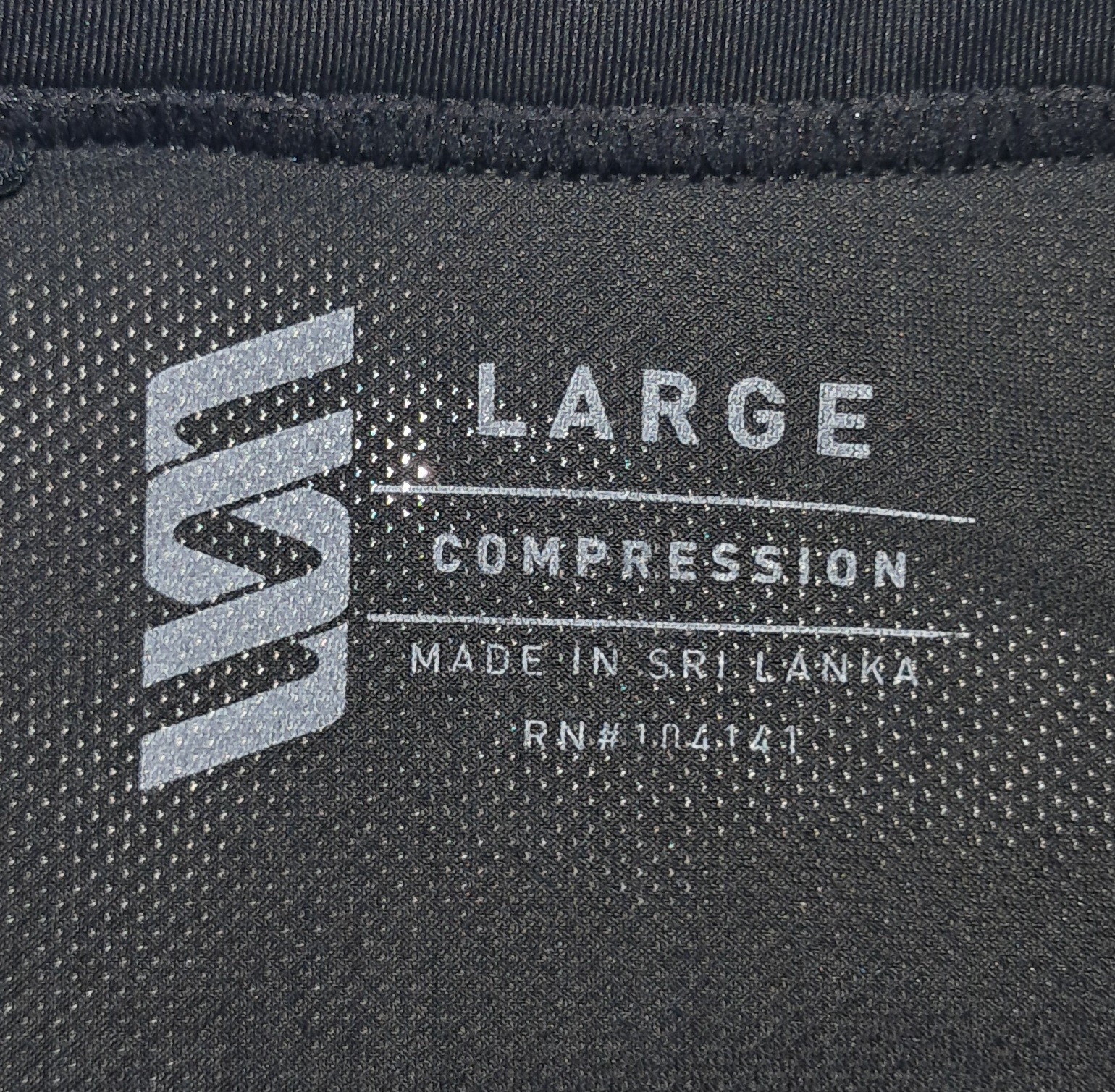 Second Skin Compression Long Sleeve Crew Black Pullover Shirt Mens Size Large gallery