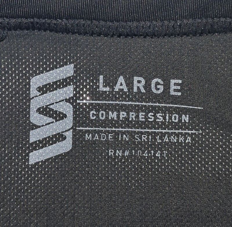 Second Skin Compression Long Sleeve Crew Black Pullover Shirt Mens Size Large gallery