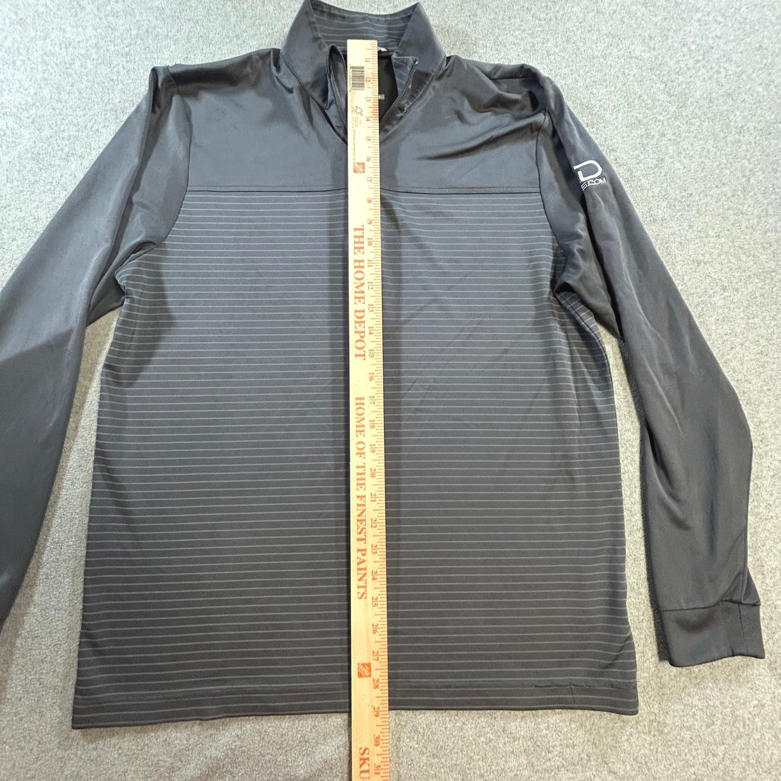 Cutter & Buck Pullover Mens Large Grey CB DryTec Striped 1/4 Zip Golf Shirt gallery