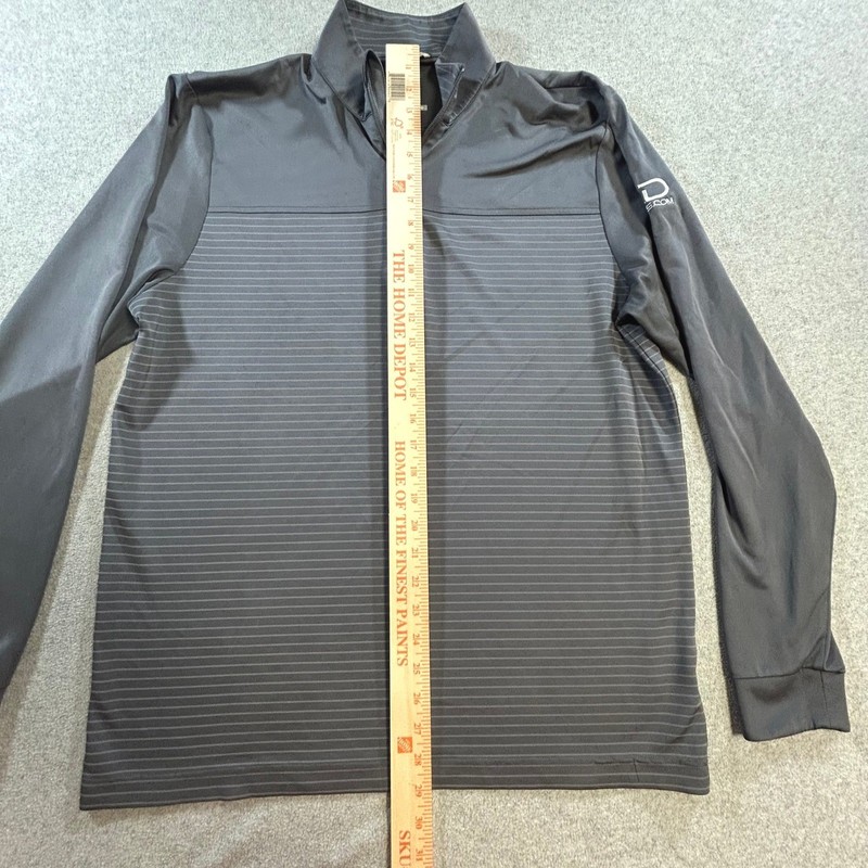 Cutter & Buck Pullover Mens Large Grey CB DryTec Striped 1/4 Zip Golf Shirt gallery