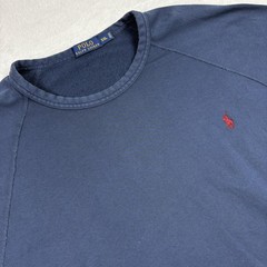 Polo Ralph Lauren Pullover Mens 2XL Blue Crew Neck Raglan Sleeve Logo Terry
