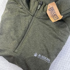 Duluth Trading Co Alaskan Hardgear Mens Large Quarter Zip Pullover Olive Green