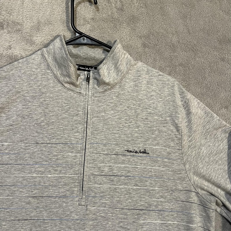Travis Mathew Pullover Mens Medium Gray 1/4 Zip Long Sleeve Golf Toscana gallery