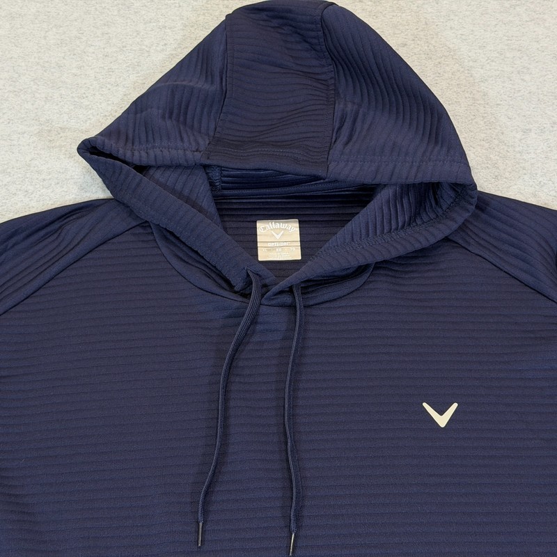 Callaway Mens Midweight Ottoman Pullover Golf Hoodie Navy XL Opti Dri NWT gallery